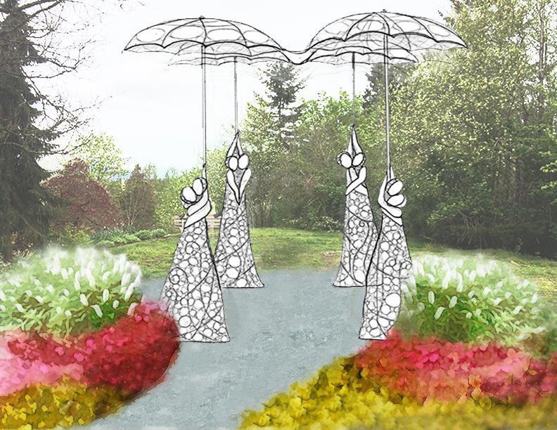 A sketch of the love locks installation.