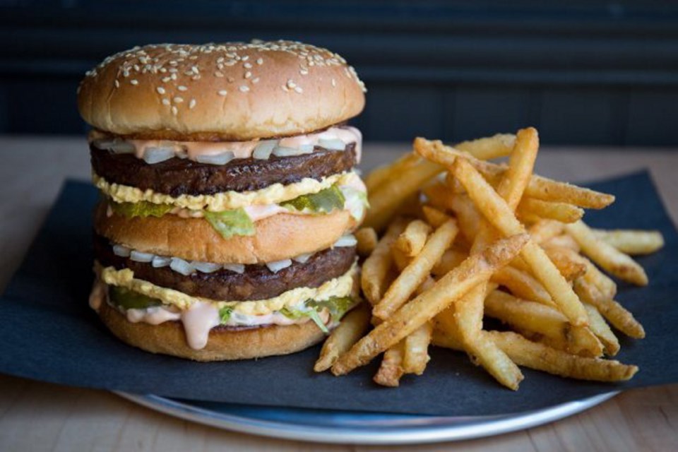 At Doomie's in Toronto, patrons must ask their server for the "secret" $16 Vegan Mac Daddy, a mock Big Mac that features house-made toppings of vegan mayo for the special sauce and a soy-based "cheese."