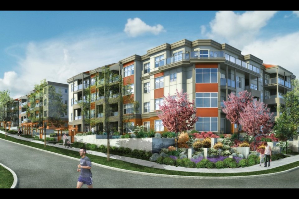 An artist's rendering of the Sophia as seen from the street. The plans are for a lot of green space around the building, which increases curb appeal and adds to the residents' enjoyment of their homes. (Courtesy of Sophia Residences)