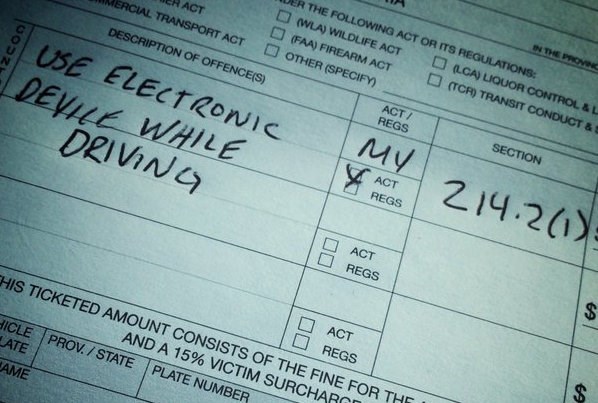 Distracted driving ticket