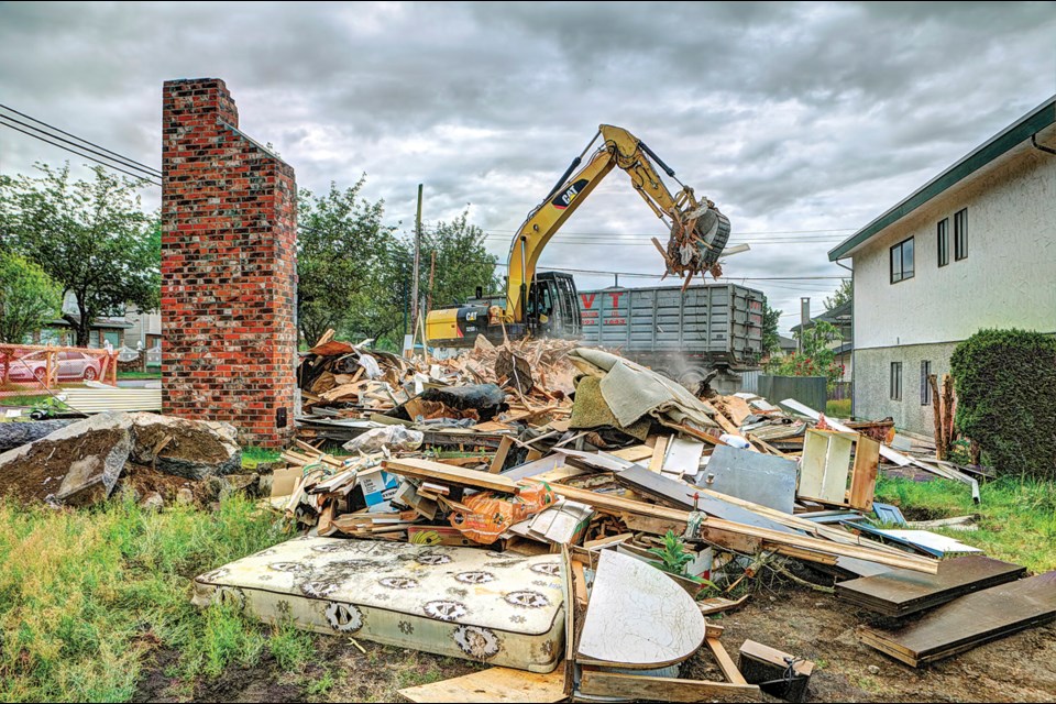 A torn-down house in East Vancouver’s Killarney neighbourhood. photo Chung Chow