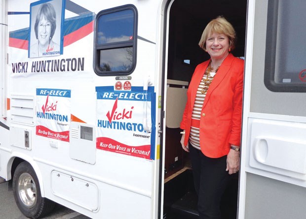 Delta South MLA Vicki Huntington, shown here during the 2013 campaign, says he’s running in next year’s provincial election.