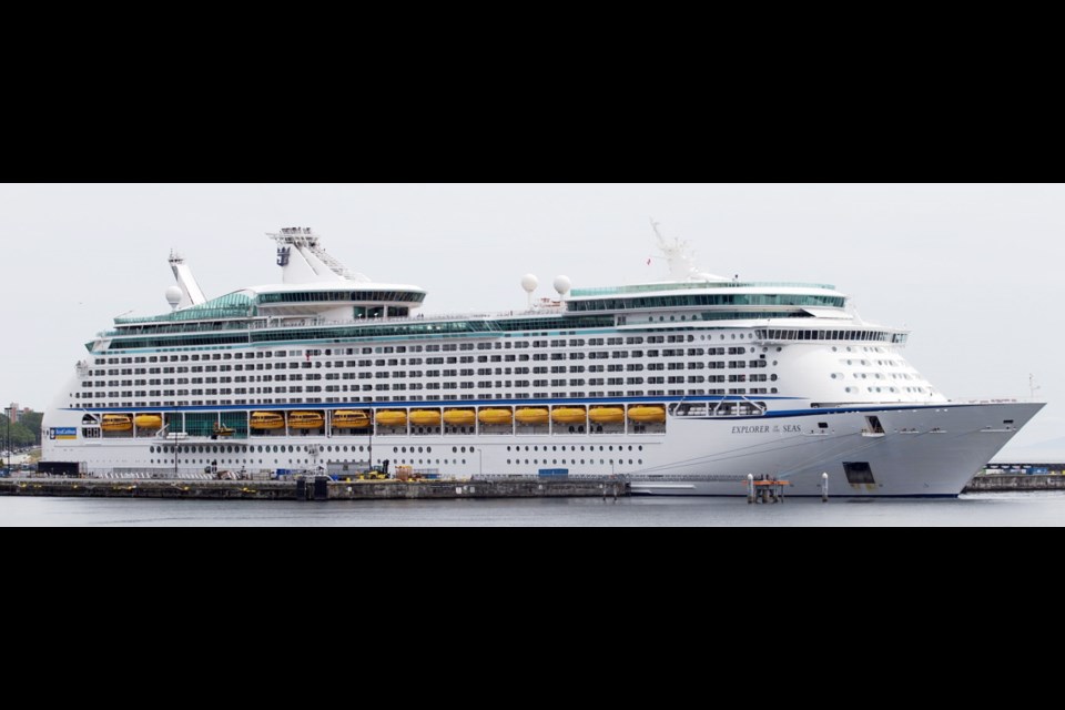 The huge cruise ship Explorer of the Seas docked at Ogden Point on May 17.