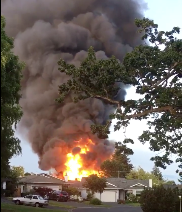 Structure fire in Cedar Hill area of Saanich - photo