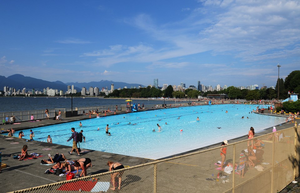 Kitsilano Pool, on the shores of English Bay, is 137.5 metres long. Photo Rebecca Blissett