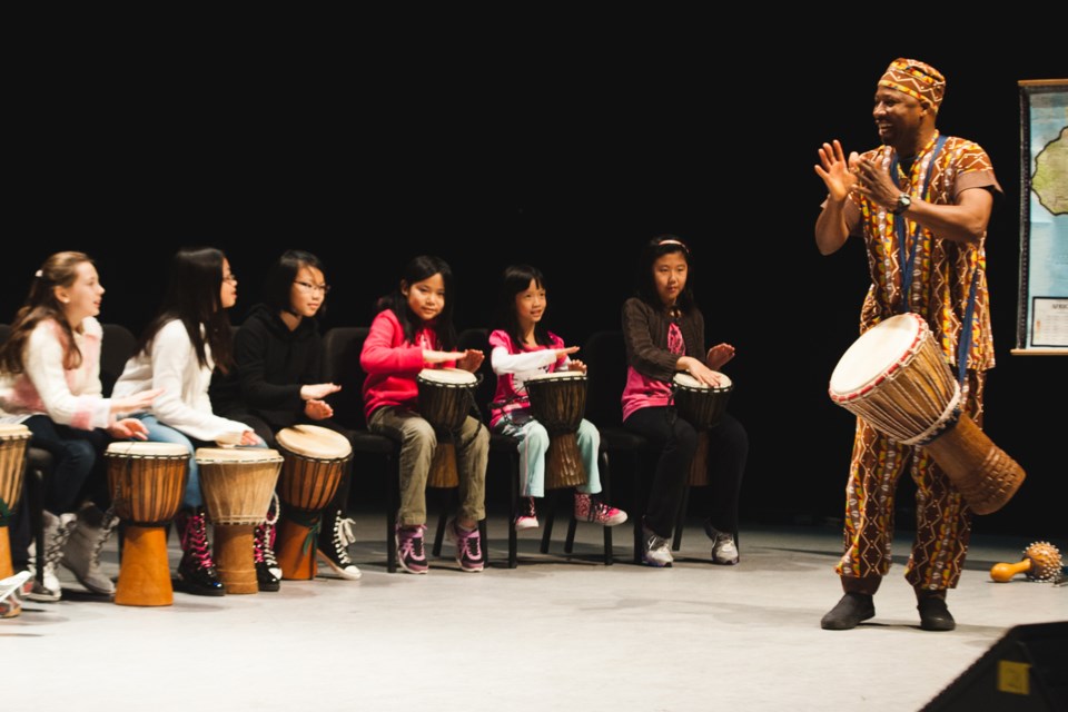 Fana Soro explores West African instruments during an ArtStarts workshop at River Market later this month.