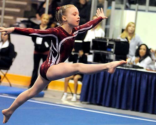 Flicka's Madisen Bedard in the 2012 BC Artistic Gymnastics Championships held at Harry Jerome Rec Centre in North Vancouver.