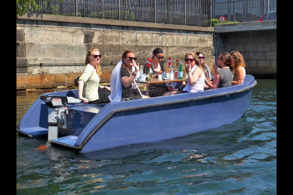 Danes enjoy renting a boat for a day for a picnic on the water.