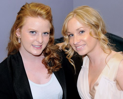 Shelley Matheson (left) and Jasmine Garfield greeted guests.