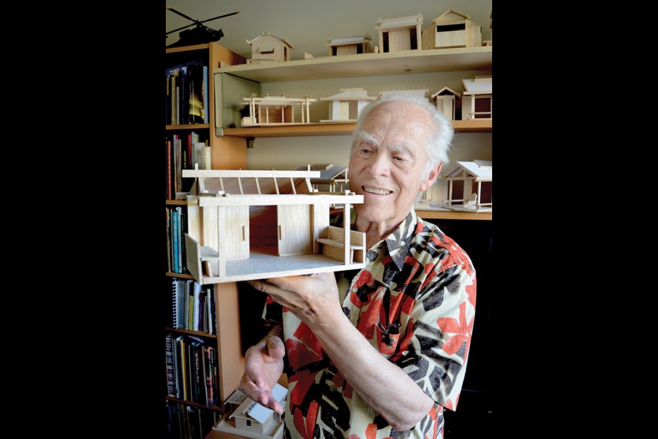 Elliott, once an aspiring architect and later a professional artist, has found an outlet for both interests in the hobby of building model houses.