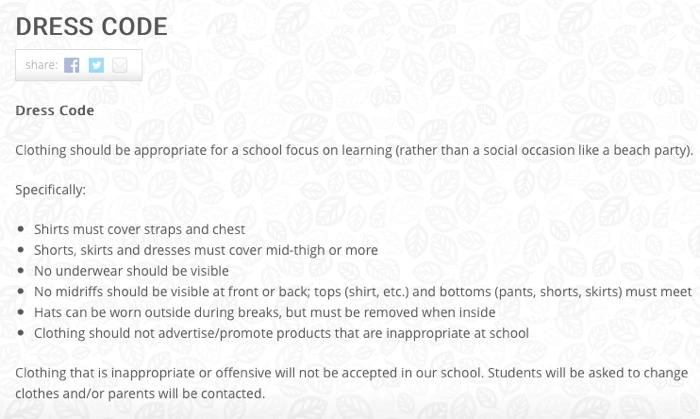 Middle school dress code - photo