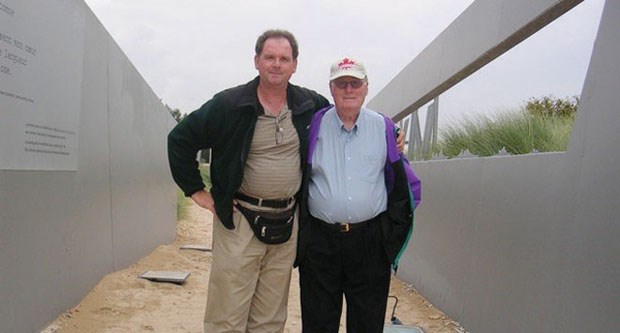 John Charbonneau and his dad, Arthur Joseph Charbonneau, are shown standing on Juno Beach in Normandy where the elder Charbonneau landed in 1944. In 2006, the two travelled to France, Belgium and Holland to follow his footsteps during his service in the Second World War. He was recently awarded the French Legion of Honor, the highest civilian award in France for his service during the liberation of France.