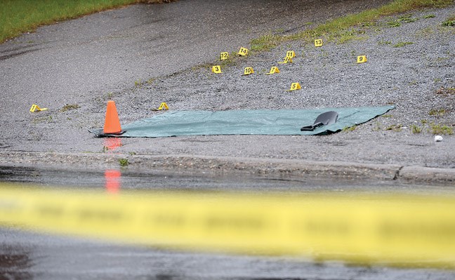 The scene of a shooting death at Forest and Ospika Thursday morning in Prince George.