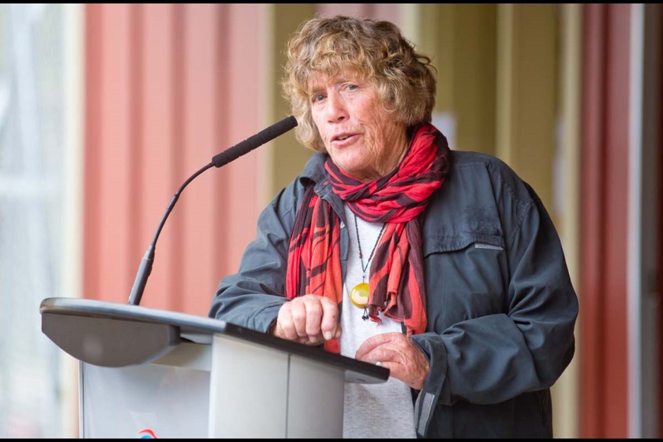 Local dignitaries turned out for the official opening of Mary’s Barn at The Sharing Farm on Westminster Highway in Terra Nova. The barn, which will help the farm produce and store fresh produce destined for the Richmond Food Bank, was named after one of the farm’s founders, the late Mary Gazetas. Gazetas’ twin sister Phoebe Dunbar, pictured, spoke at the opening.