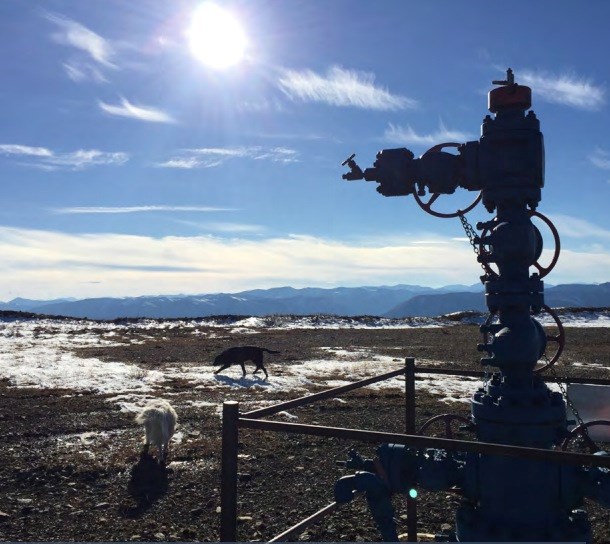 Oil and gas infrastructure on the traditional territory of the Blueberry River First Nations.