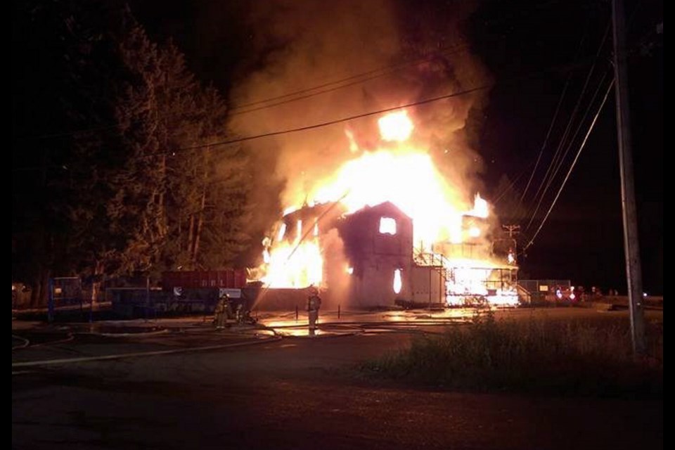 Fire at the Cassidy Inn Pub burned intensely on Monday night.