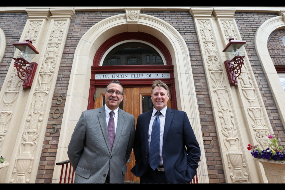 Union Club of British Columbia general manager David Hammond, left, and president Bernard Beck. The national historic site designation "is quite an honour," Beck says.