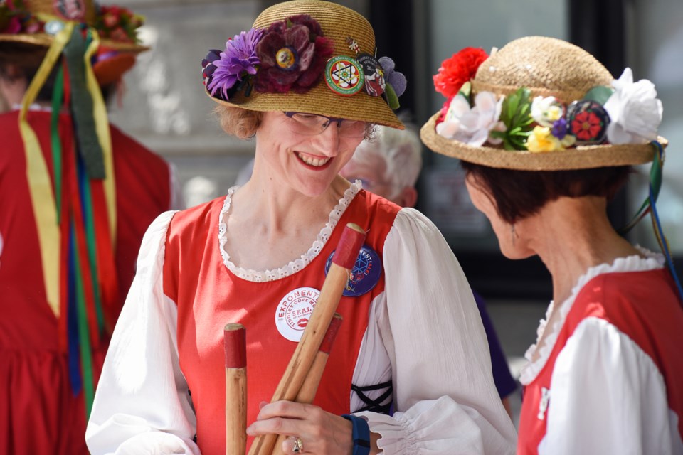 The Tiddley Cove Morris dancers celebrated its 30th anniversary Saturday by treating Vancouver audiences to performances from local groups as well as groups from the United States and the U.K. Morris dancing is a traditional English folk dance that is hundreds of years old. Photo Rebecca Blissett