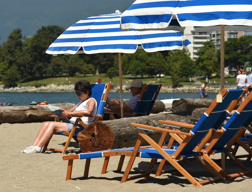 Visiting Vancouver from England, Gale Walsh was the first person to rent a chair and umbrella throug