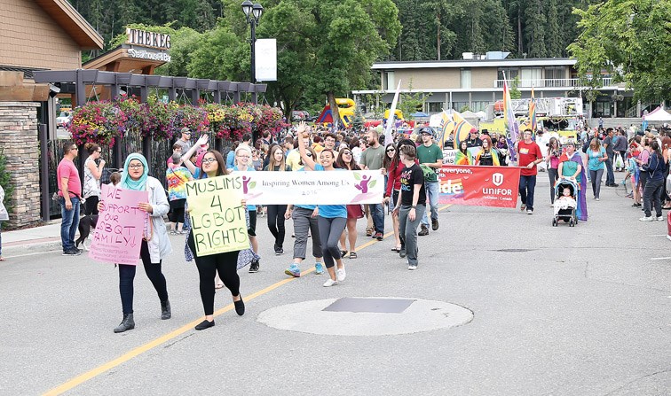 Thousands came out to the celebrate as the 19th Annual Prince George Pride parade made its way through downtown Prince George on Saturday. Citizen Photo by James Doyle July 9, 2016