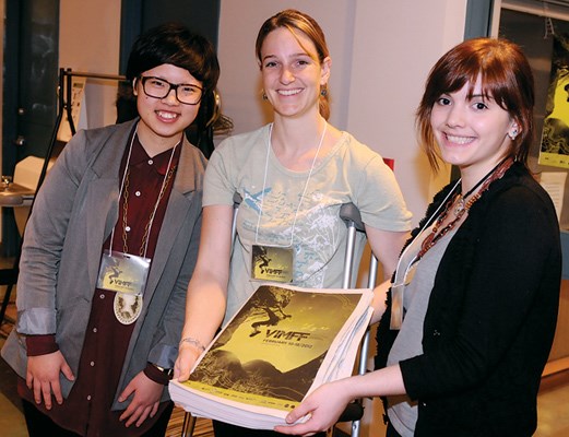 Yuka Matsuki (left) with Tiffany Melius and Julia Barros.