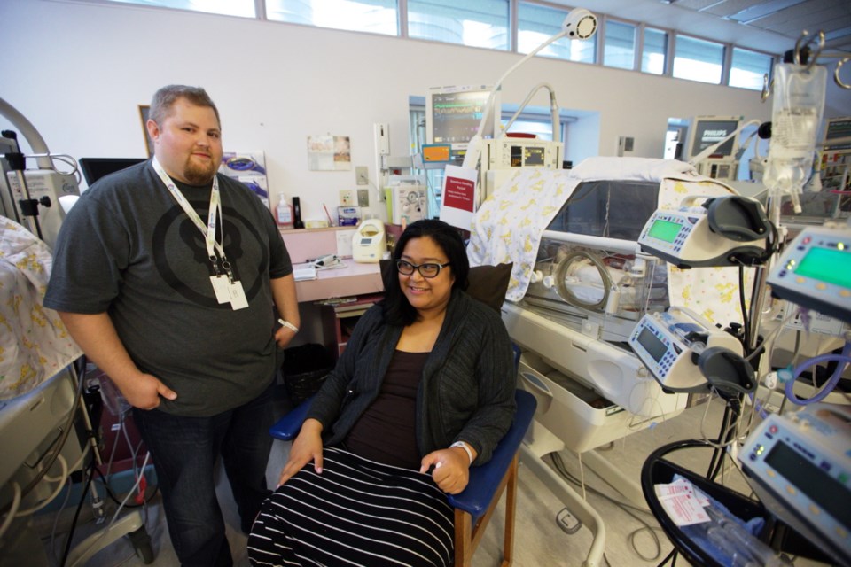 Jordan and Aissa Blanchard of Nanaimo in the neonatal intensive care unit at Victoria General Hospital. Aissa delivered twin boys and is glad she could use donated milk.