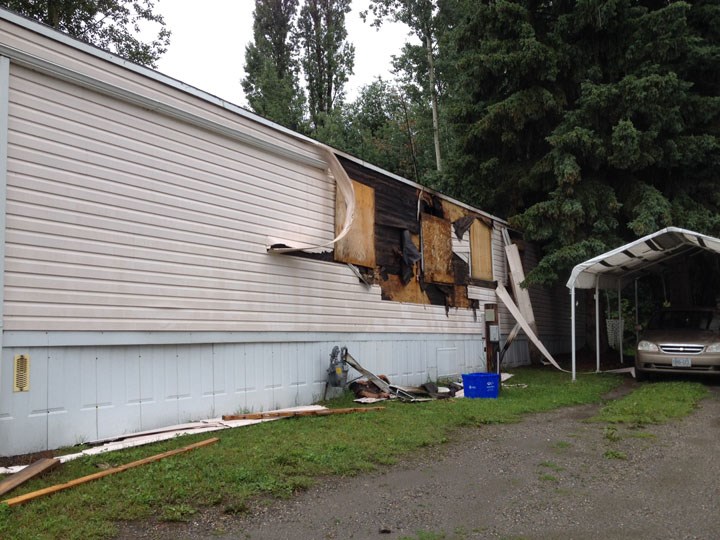 A mobile home at the Ponderosa Trailer Park suffered about $40,000 damage in a fire Wednesday evening.