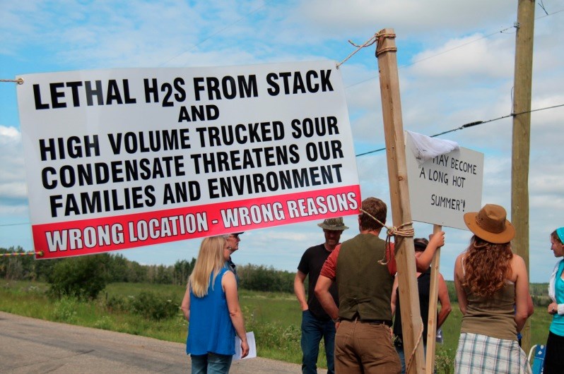 A protest "blockade" near a proposed gas plant in Tomslake. Family of Wiebo Ludwig, the deceased anti-oil and gas activist, have thrown their support behind opponents of Encana's South Central Liquids hub.
