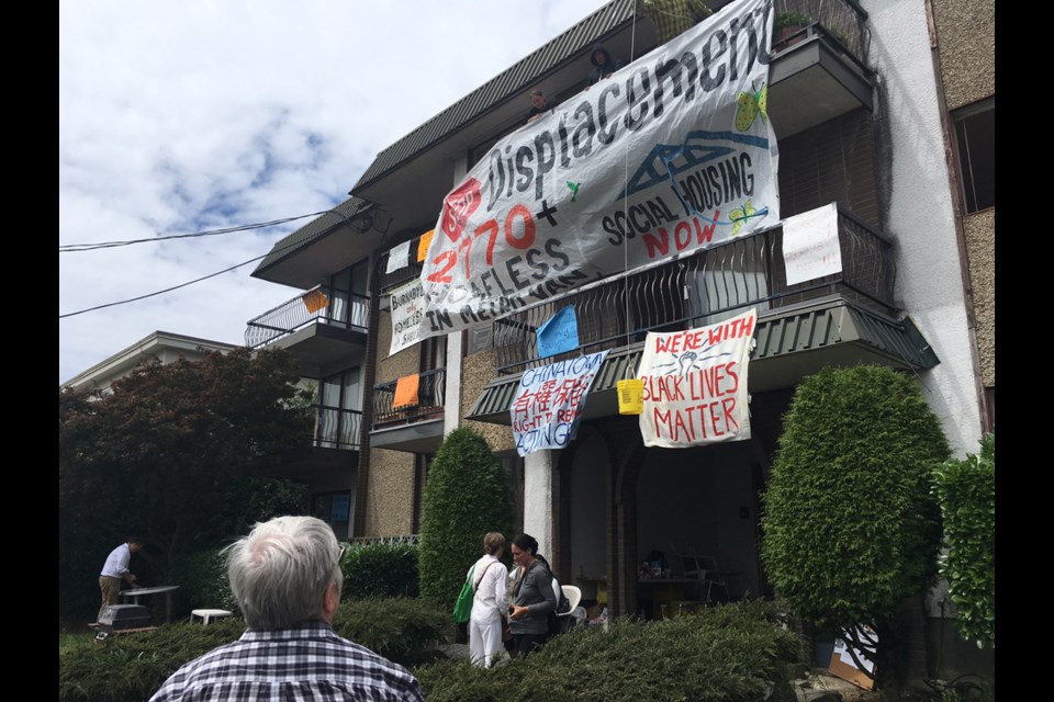 Members of the Alliance Against Displacement continue their occupation of 5025 Imperial St.