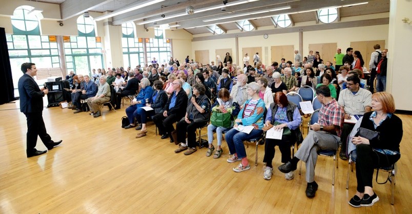 Burnaby North-Seymour MP Terry Beech addresses a crowd. photo supplied