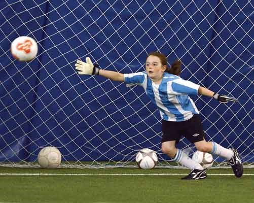 Under the New Windsor indoor soccer Bubble , NSGSC [North Shore Girls Soccer dev centre]Led By Alistair Browne is holding Girls soccer camps over the Summer ,Working on foot skills, speed and agility, passing and shooting