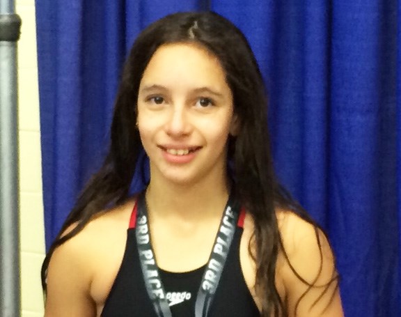 Hyack Swim Club member Regina Saenz collected three bronze medals at last month's B.C. Age Group championships.