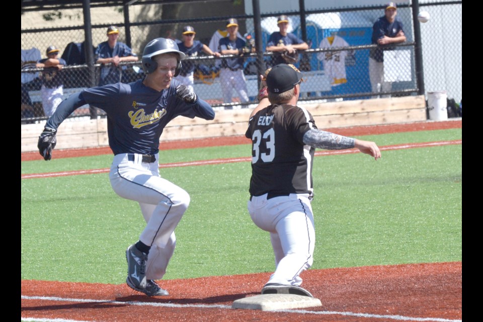 Richmond Chuckers were edged 2-0 by eventual champion Cowichan Valley in this game to just miss out on a playoff berth at last weekend's B.C Minor U18AAA championships at Latrace Field.