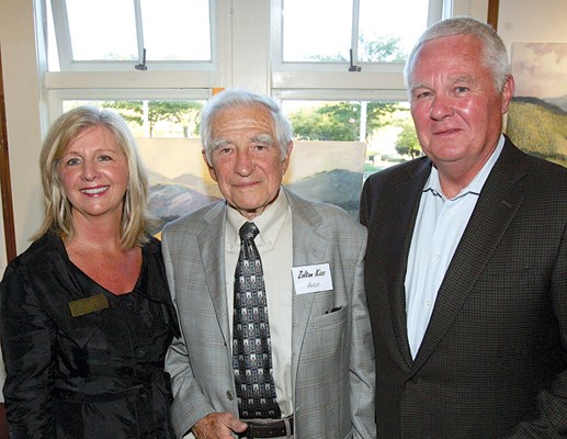Mary Harrington, featured artist Zoltan Kiss and District of West Vancouver Mayor Michael Smith