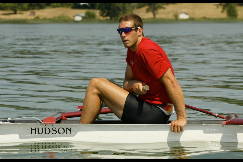 Barney Williams during Olympic training on Quamichan Lake in 2004.