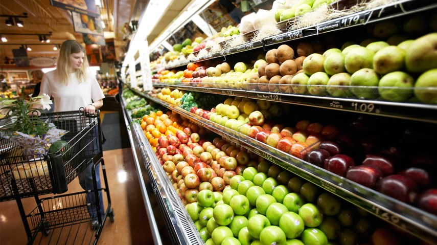 Supermarket fruit and veggies