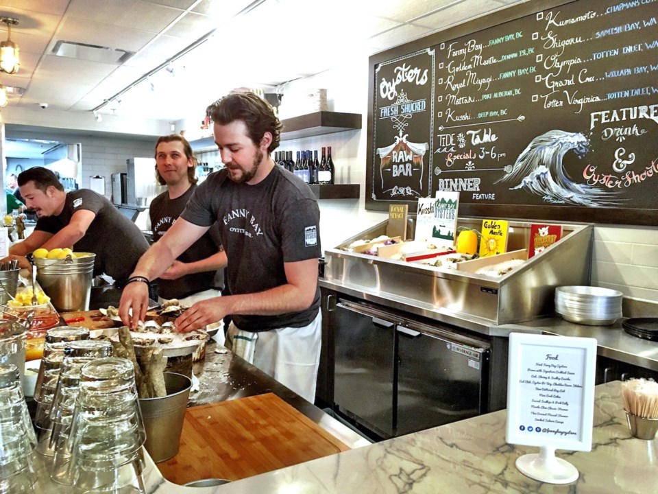 Fanny Bay Oyster Bar & Shellfish Market drops anchor in downtown Vancouver. PHOTO TIM PAWSEY