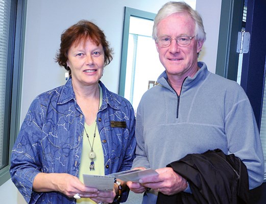 North Shore Community Resources's June Maynard with District of North Vancouver Richard Walton.