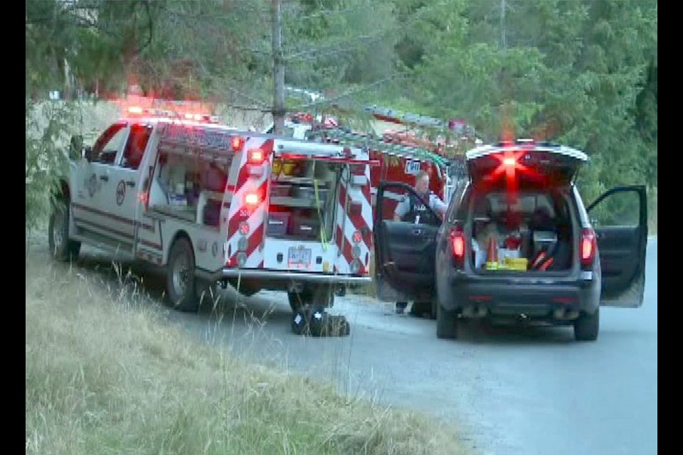 Salt Spring Fire and Rescue responding to a drowning at Weston Lake. Photograph by CHEK News