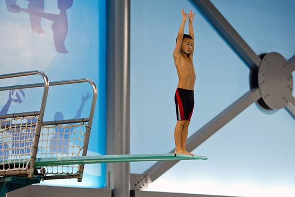 Port Moody Aquarians Swim Club member Linus Fung, 8, is the only diver in his age group in British Columbia.