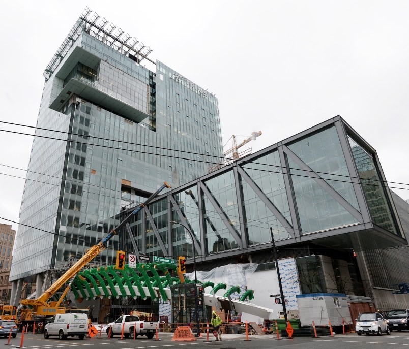 A proposal for a large media screen on the side of the Telus Garden office building had to go throug