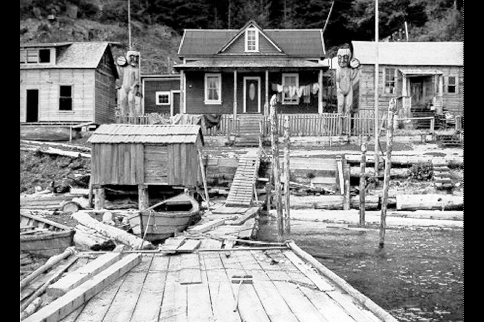 Chief Peter Smith's house. The Tlowitsis began leaving Kalagwees in the 1960s after governments closed the school and cancelled hospital boat visits to the remote village, about 45 kilometres east of Port McNeil.