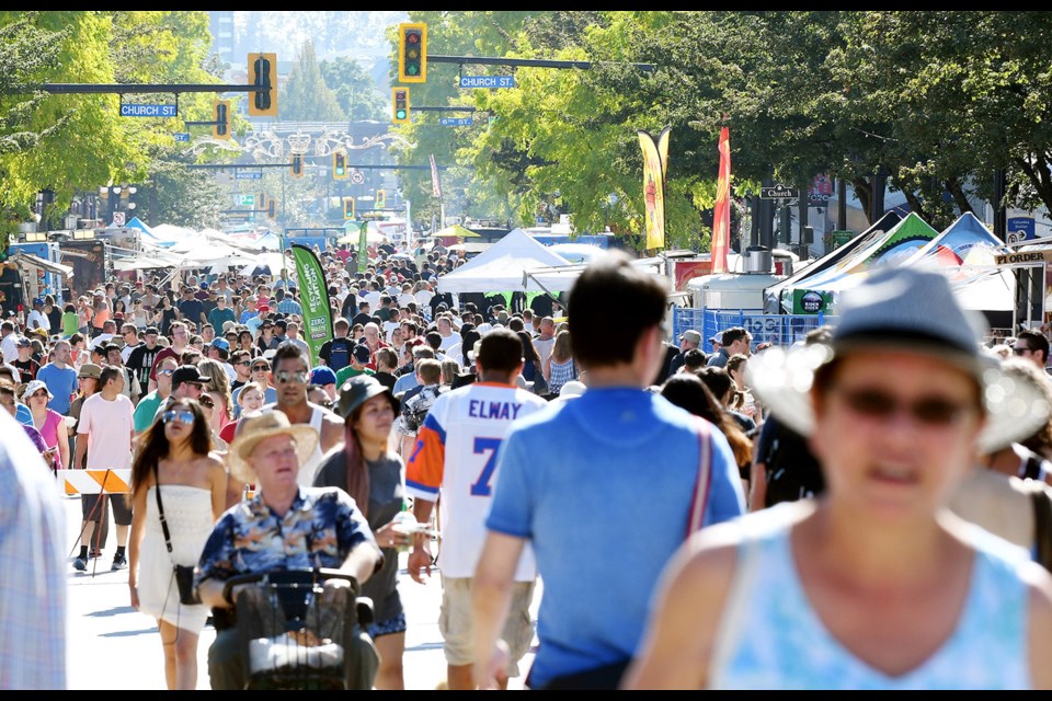 Crowds poured down Columbia Street to sample the wares at the Columbia StrEAT Food Truck Festival.