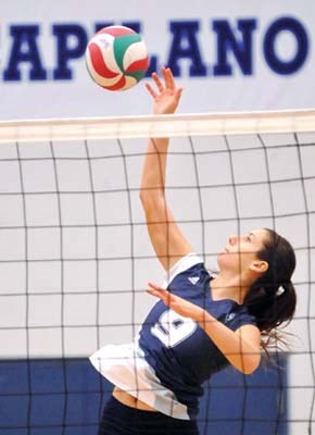 Capilano women blues #9 Alexis Sebok in action against Vancouver Island University Mariners.