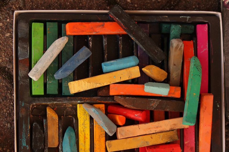 Tools of the trade at the Chalk Art Experience.