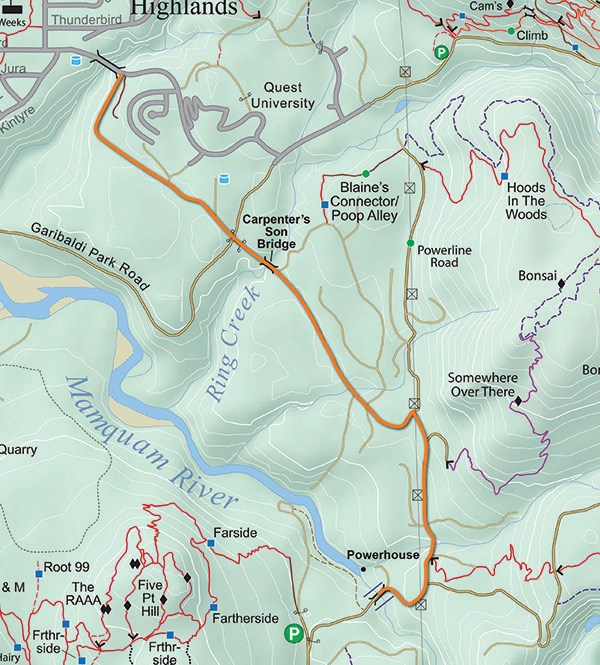 Trails Ring Creek map