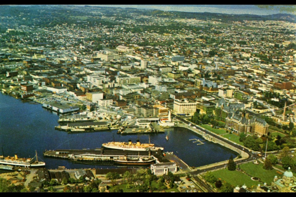 Downtown Victoria and the Inner Harbour, year unknown.