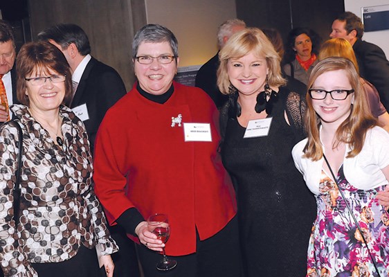 MLA Joan McIntyre, Capilano University president Kris Bulcroft, MLA Jane Thornthwaite and daughter Zoey Walter