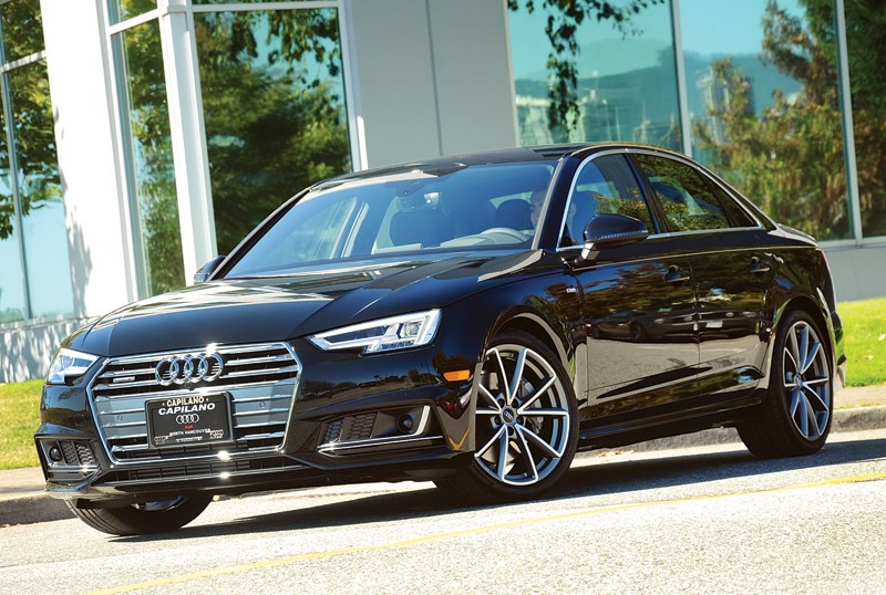The exterior of the 2017 A4 doesn’t look all that much different than the outgoing model, but underneath that outer shell lies high-tech options, a more powerful engine and many other innovations that let you know Audi put a lot of work into their redesign. The A4 is available at Capilano Audi in the Northshore Auto Mall. photo by Cindy Goodman, North Shore News