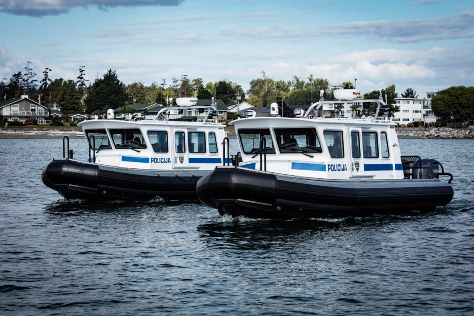 The two vessels manufactured for Slovenian police forces are tested before being delivered overseas.
